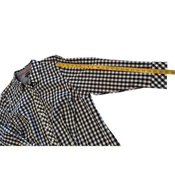 Talbots Gingham Check Button-down Blouse Womens 18W Black & White Fall Festival - Picture 17 of 17